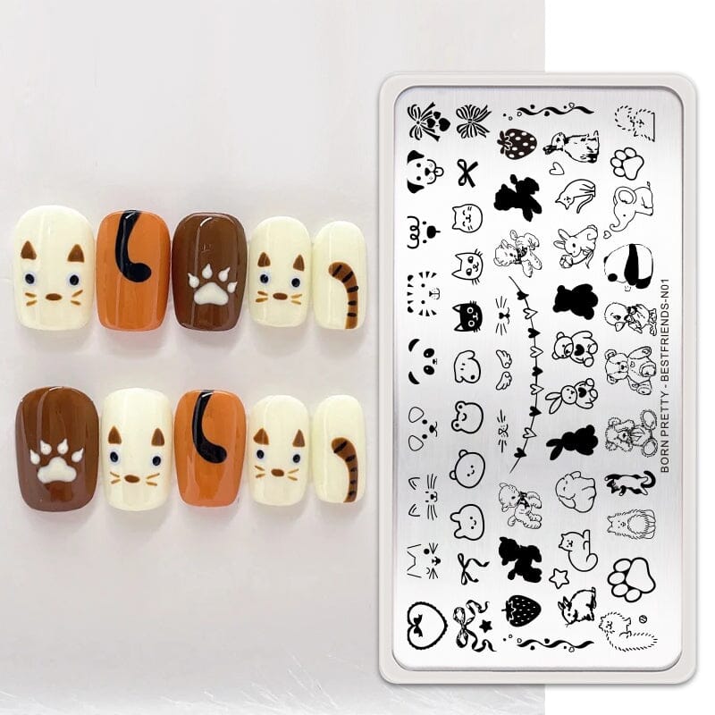 Nail Stamping Plate BESTFRIENDS-N01 Stamping Nail BORN PRETTY 