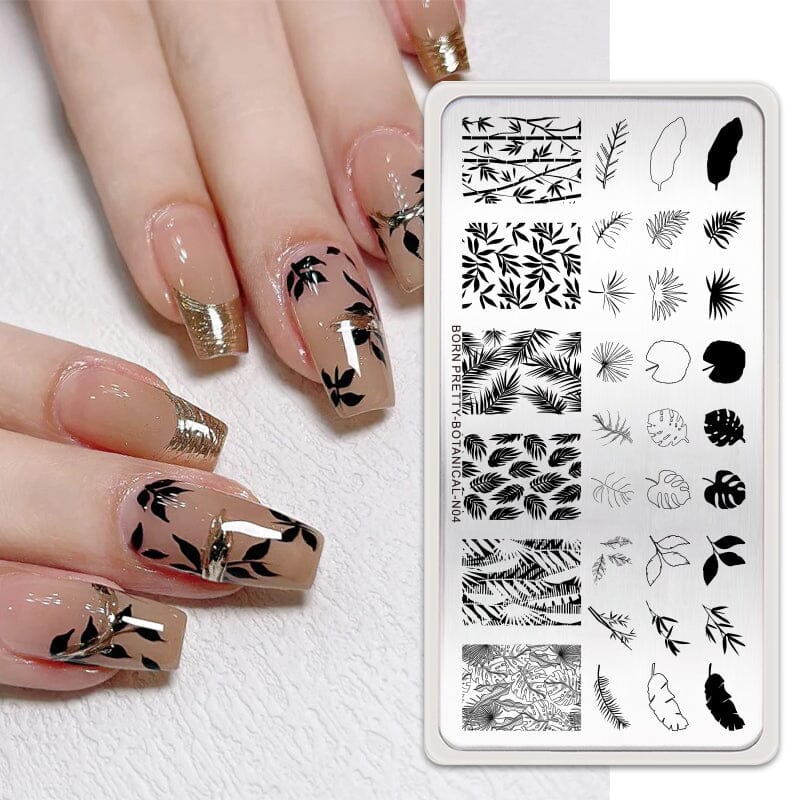 Rectangle Nail Stamping Plates Stamping Nail BORN PRETTY N04 