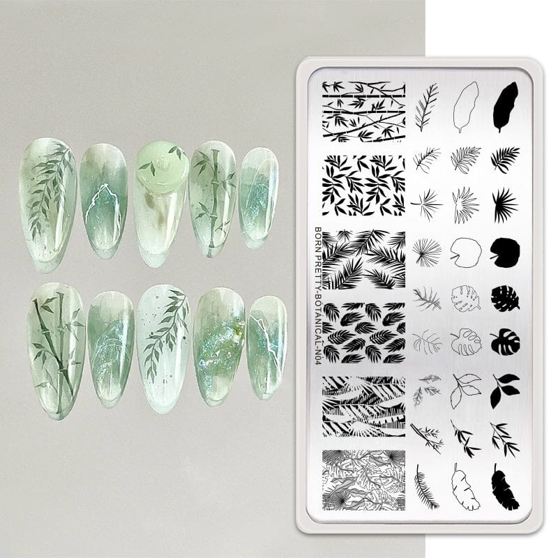 Nail Stamping Plate BOTANICAL-N04 Stamping Nail BORN PRETTY 