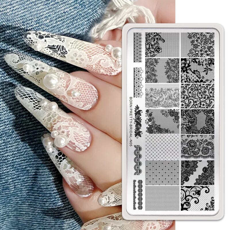 Rectangle Nail Stamping Plates Stamping Nail BORN PRETTY N05 