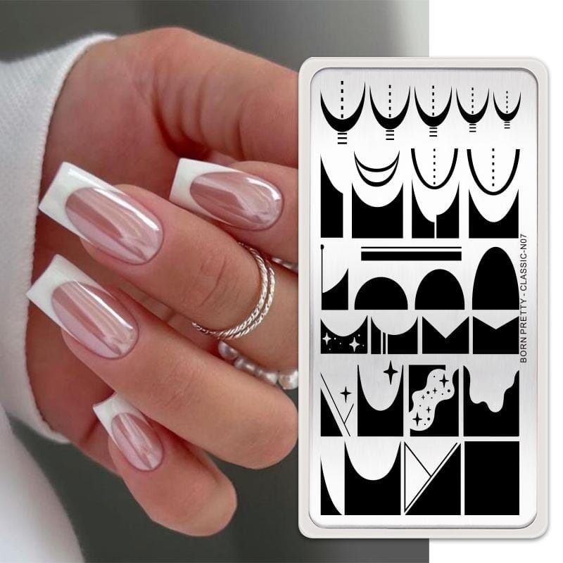 Rectangle Nail Stamping Plates Stamping Nail BORN PRETTY N07 