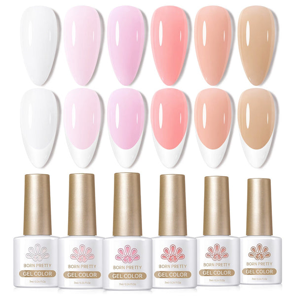 6 Colors Prime Basic Milky Jelly Gel 7ml Gel Nail Polish BORN PRETTY 