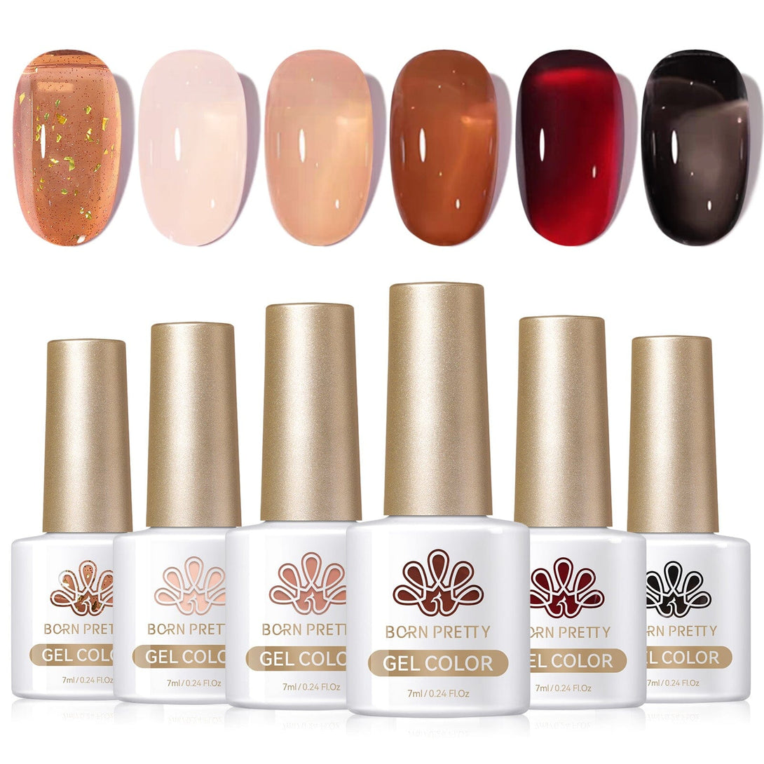 6 Colors Cozy Hearth Milky Jelly Gel 7ml Gel Nail Polish BORN PRETTY 