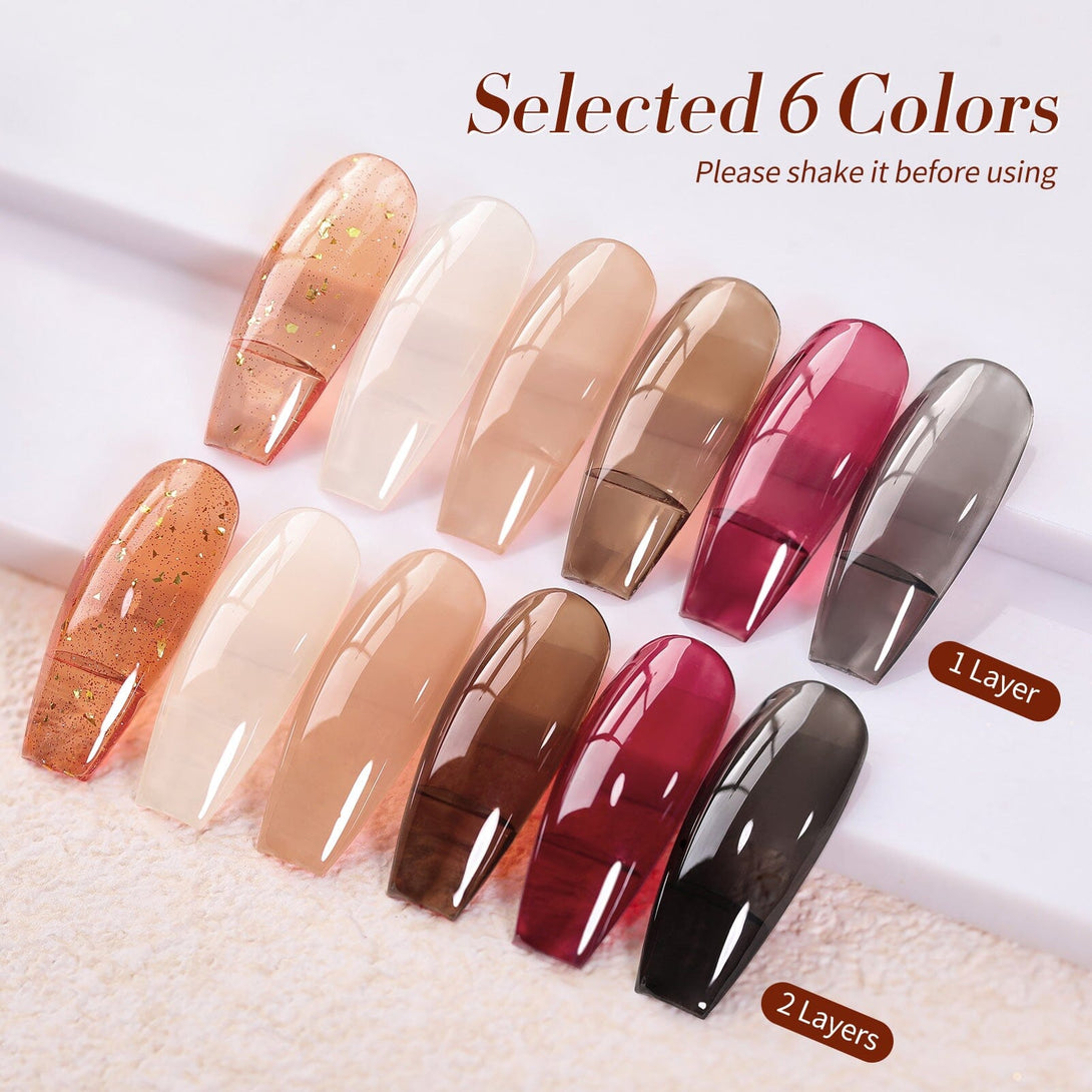 6 Colors Cozy Hearth Milky Jelly Gel 7ml Gel Nail Polish BORN PRETTY 