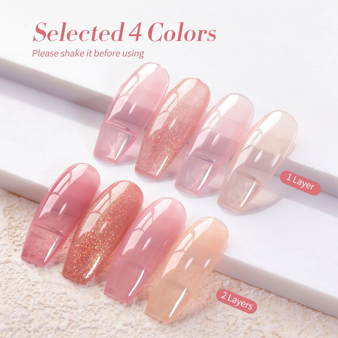 4 Colors Soft Bean Milky Jelly Gel 7ml Gel Nail Polish BORN PRETTY 