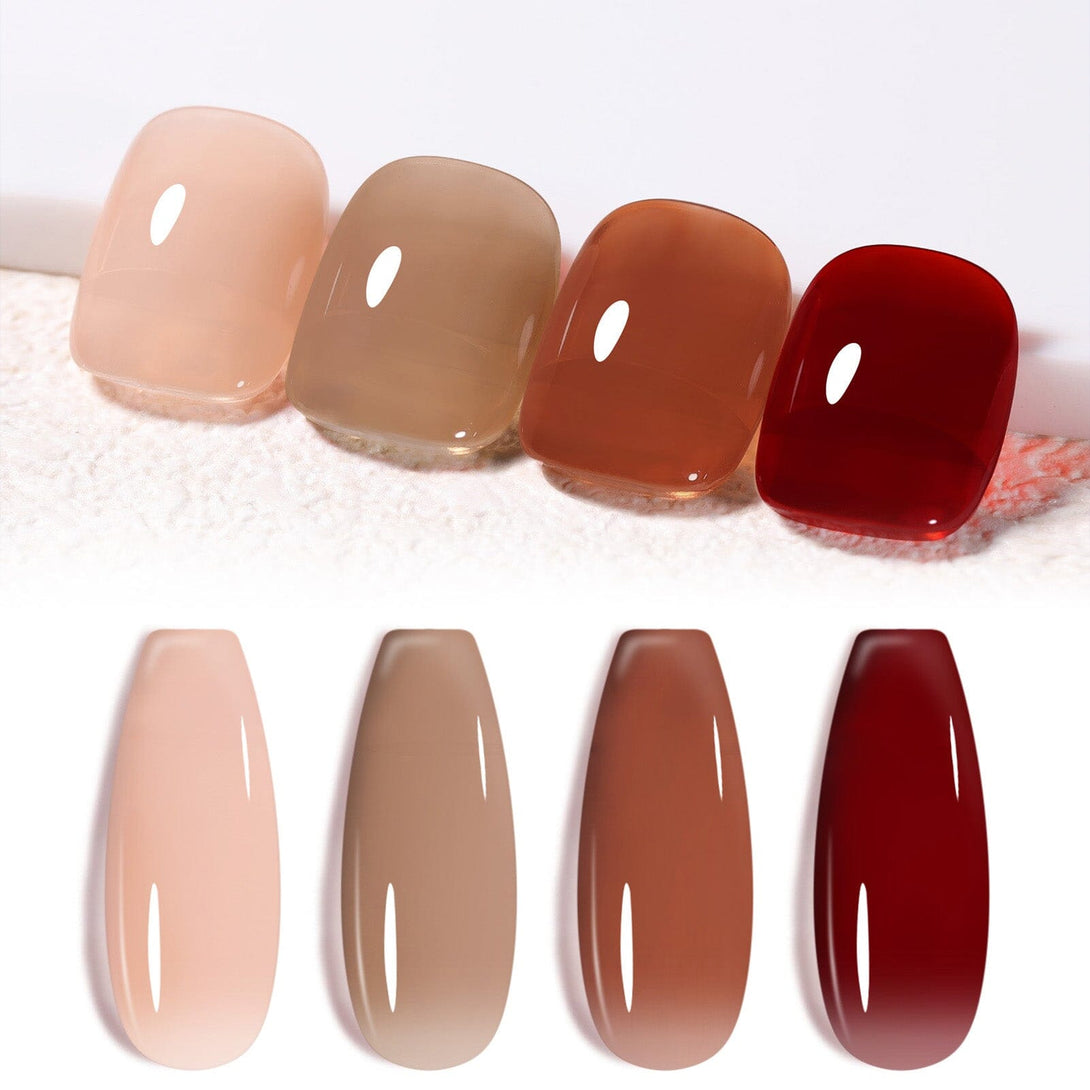 4 Colors Autumn Ember Milky Jelly Gel Set 7ml Gel Nail Polish BORN PRETTY 