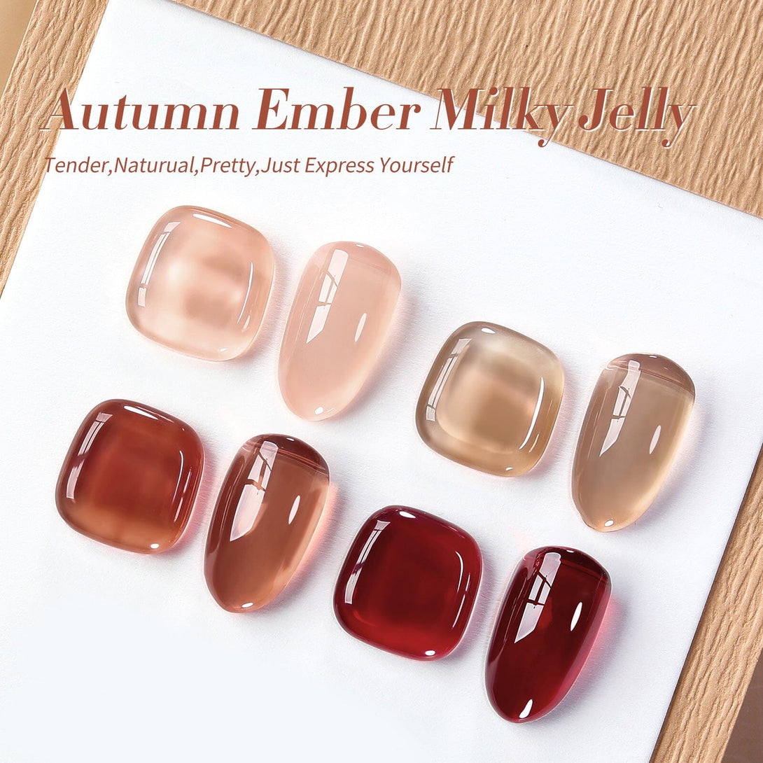 4 Colors Autumn Ember Milky Jelly Gel Set 7ml Gel Nail Polish BORN PRETTY 