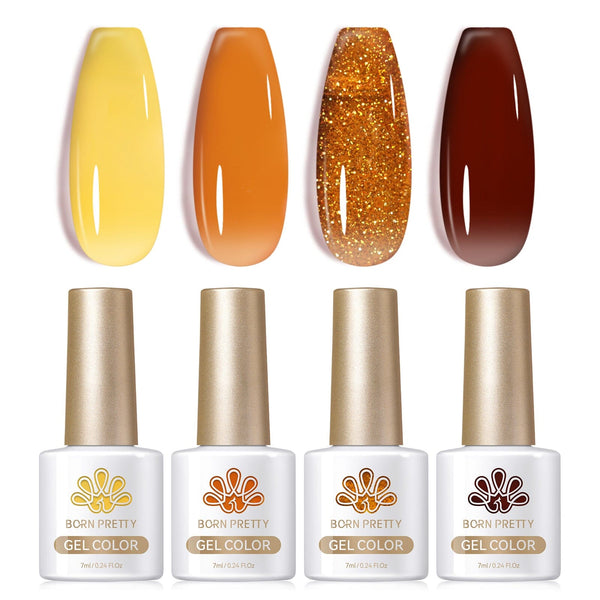 4 Colors Harvest Hues Milky Jelly Series Gel Set 7ml Gel Nail Polish BORN PRETTY 