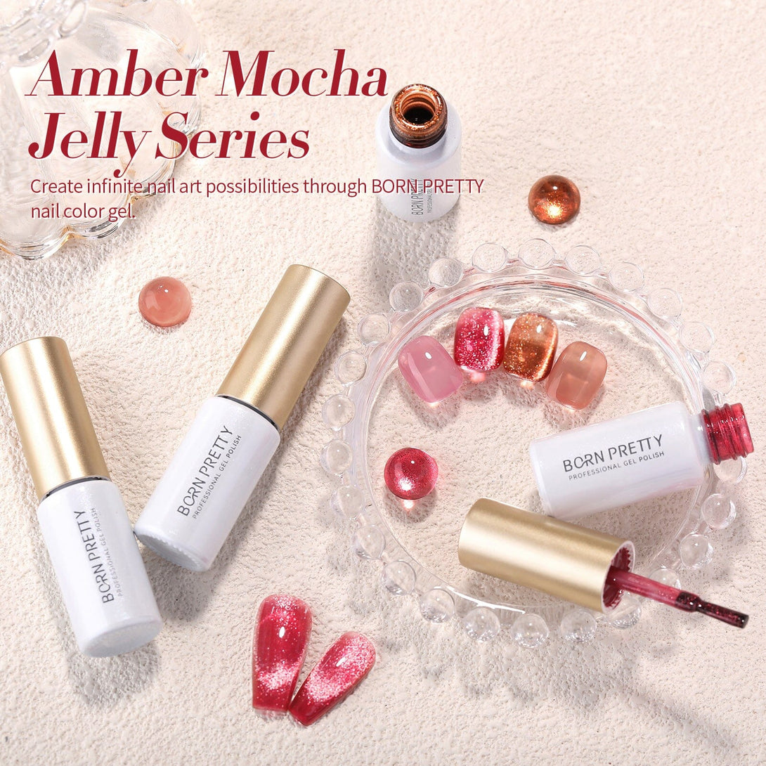 4 Colors Amber Mocha Jelly Gel 5ml Gel Nail Polish BORN PRETTY 