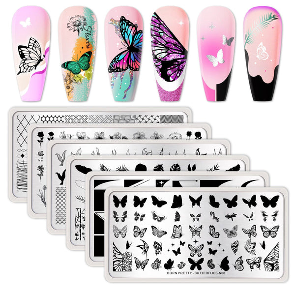 6pcs Nail Stamping Plates Set Stamping Nail BORN PRETTY 