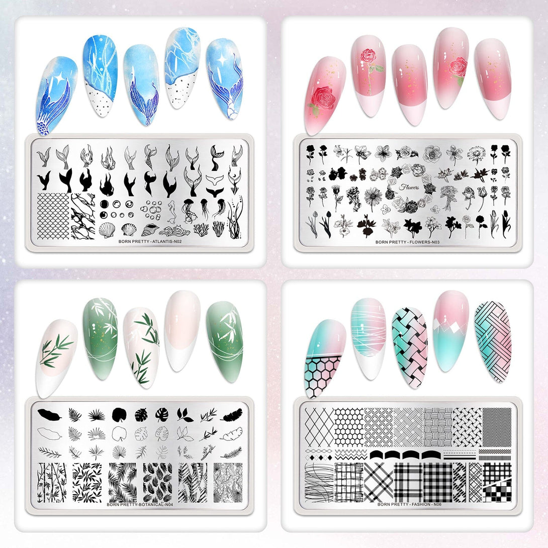 6pcs Nail Stamping Plates Set Stamping Nail BORN PRETTY 