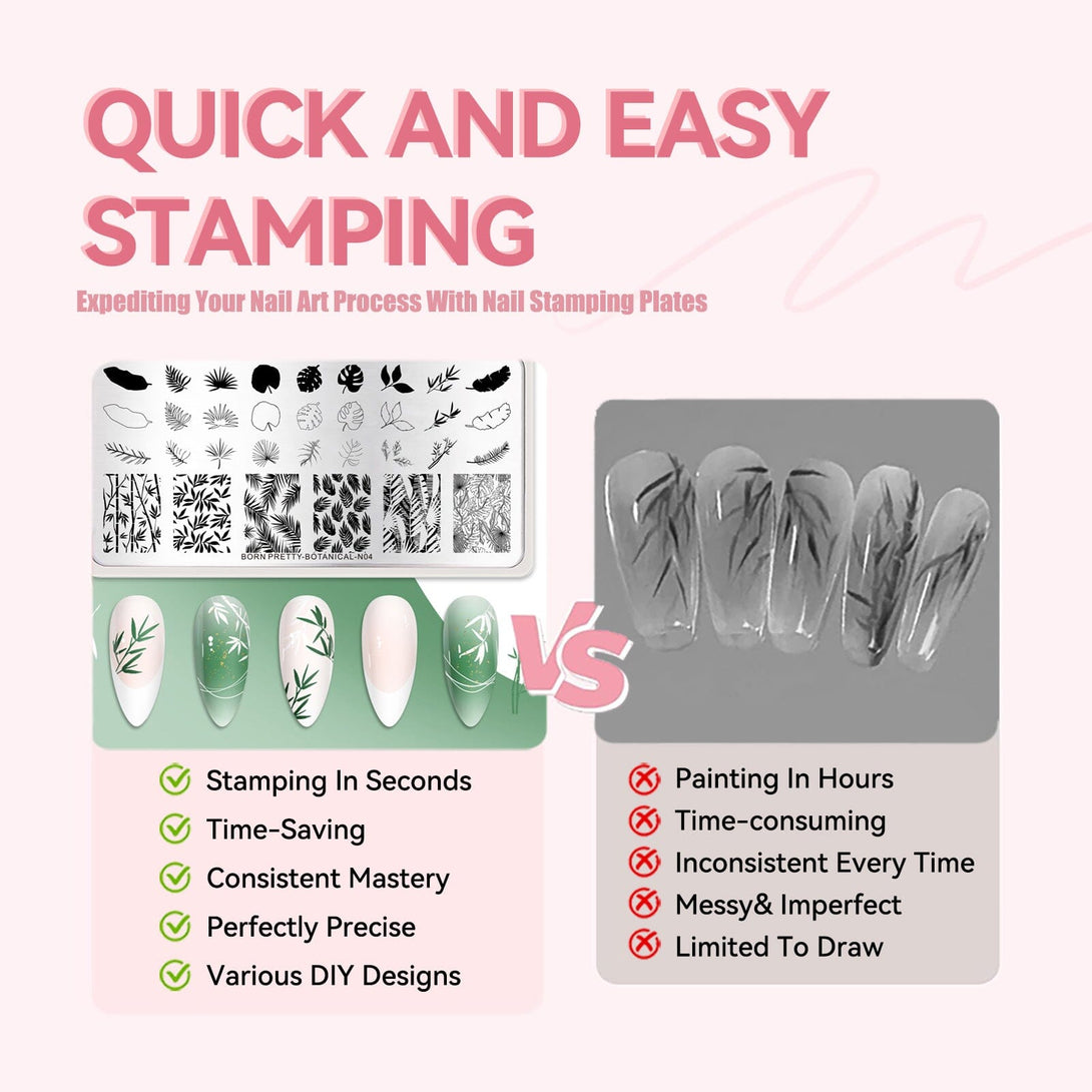 6pcs Nail Stamping Plates Set Stamping Nail BORN PRETTY 