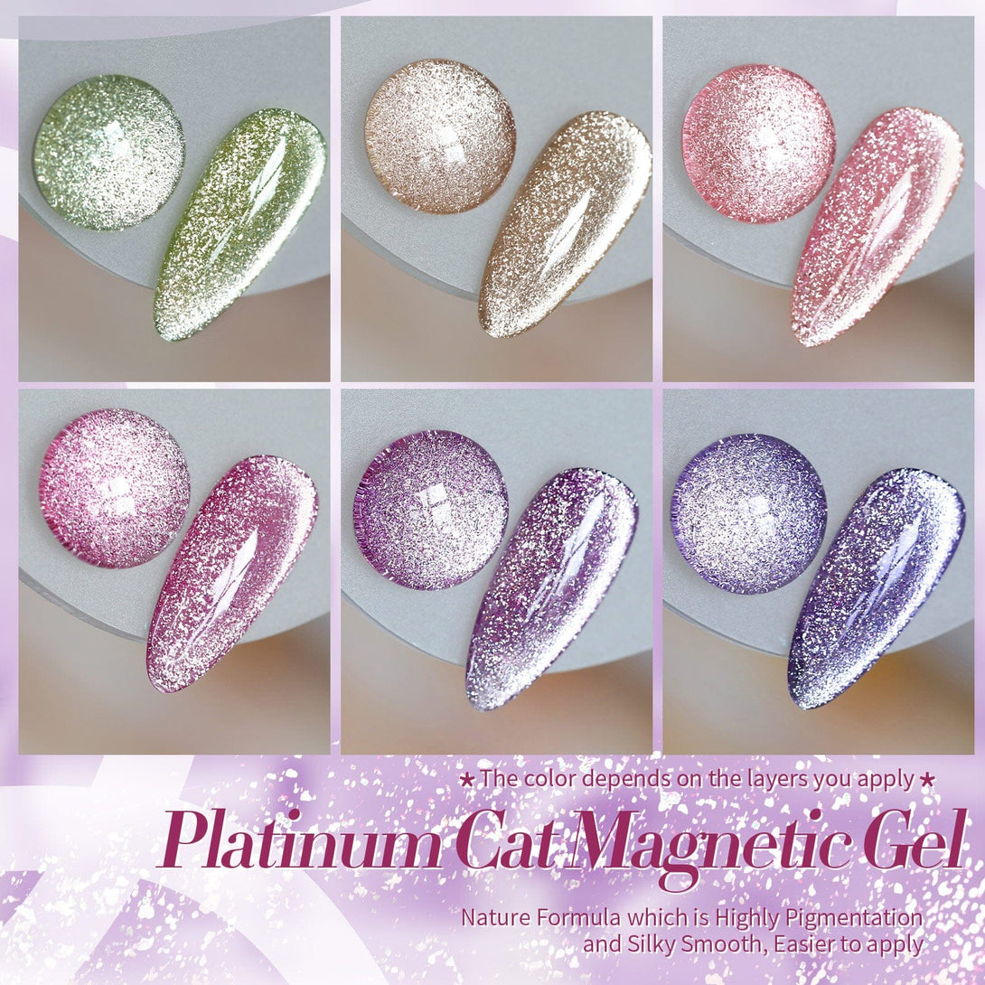 6 Colors Purple Platinum Cat Magnetic Gel 7ml Gel Nail Polish BORN PRETTY 