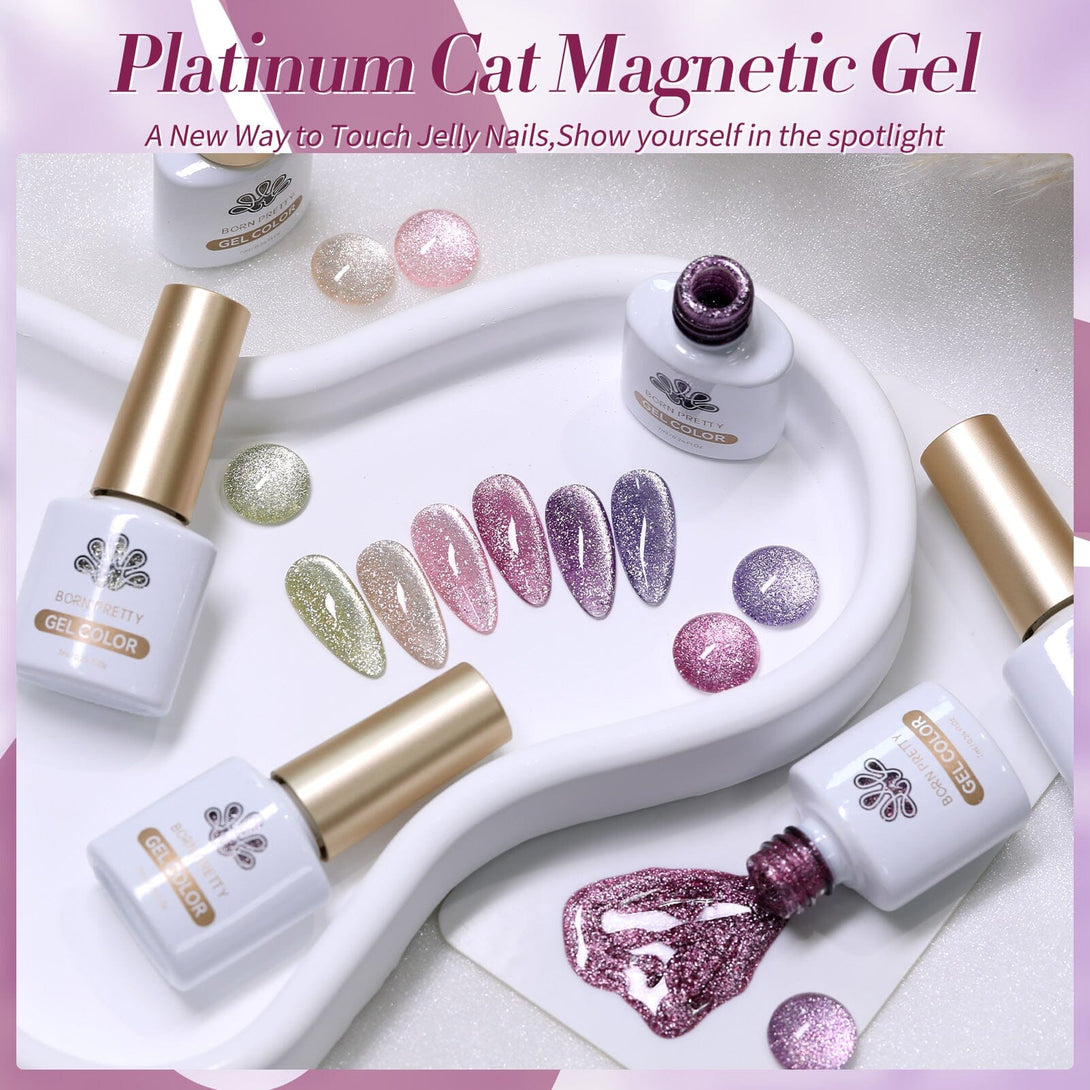 6 Colors Purple Platinum Cat Magnetic Gel 7ml Gel Nail Polish BORN PRETTY 