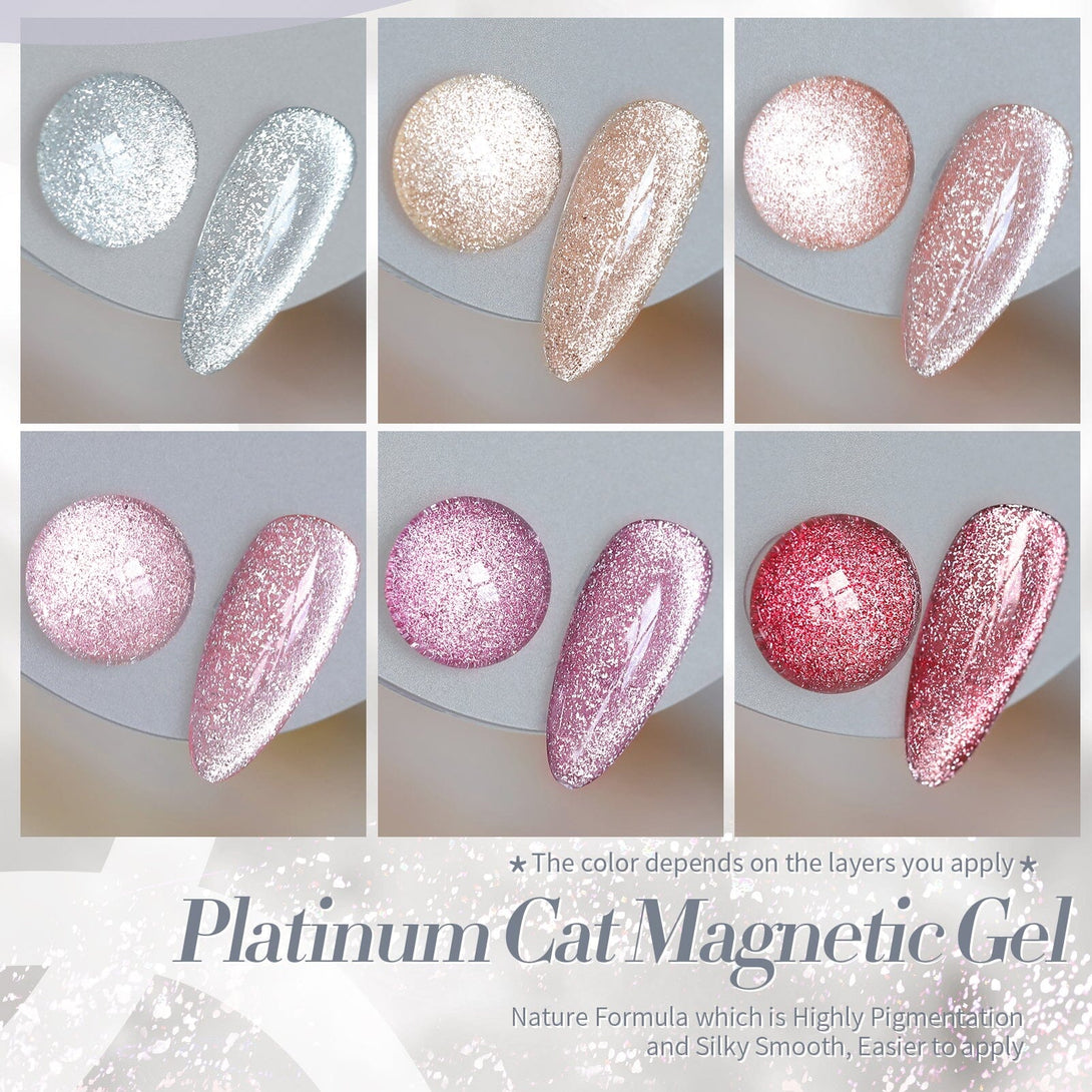 6 Colors Platinum Cat Magnetic Gel Polish Set 7ml Gel Nail Polish BORN PRETTY 