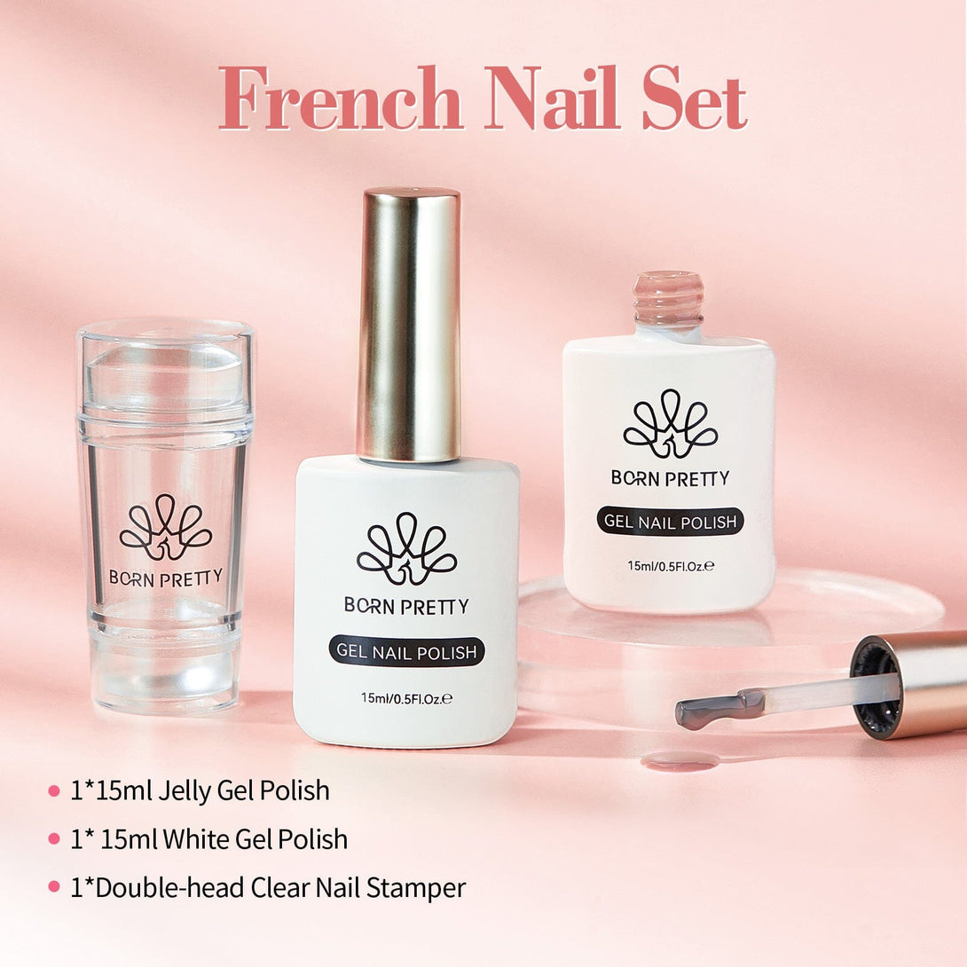 3pcs French Nails Kit #01 Gel Nail Polish BORN PRETTY 