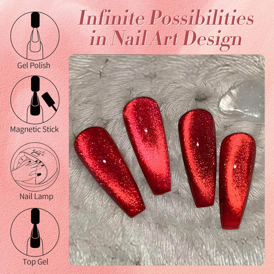 Red Cat Magnetic Gel 15ml Gel Nail Polish BORN PRETTY 