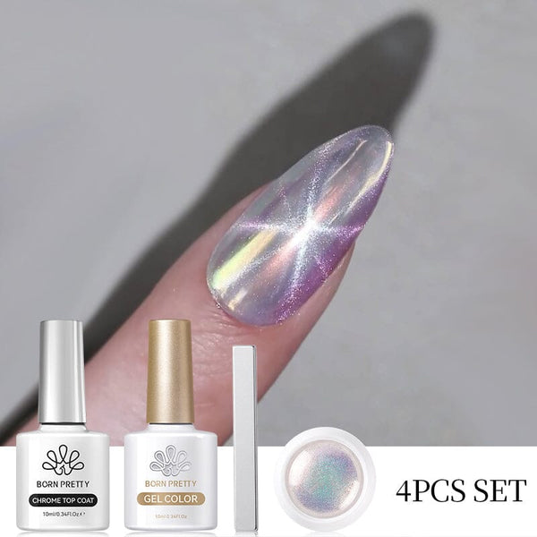 Cat Magnetic Gel & Mirror Powder Nail Kit #01 Gel Nail Polish BORN PRETTY 