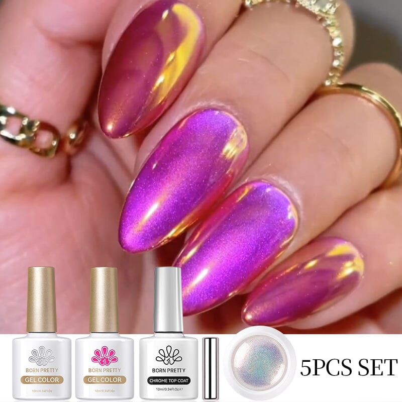 Cat Magnetic Gel & Mirror Powder Nail Kit #02 Gel Nail Polish BORN PRETTY 