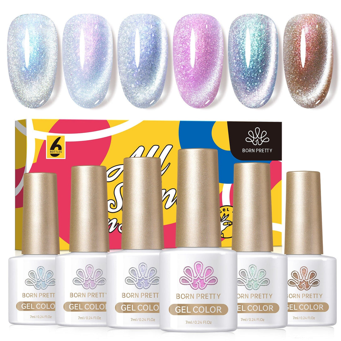 6 Colors Cat Magnetic Gel Polish Set 7ml Gel Nail Polish BORN PRETTY Auroras Snowlight 