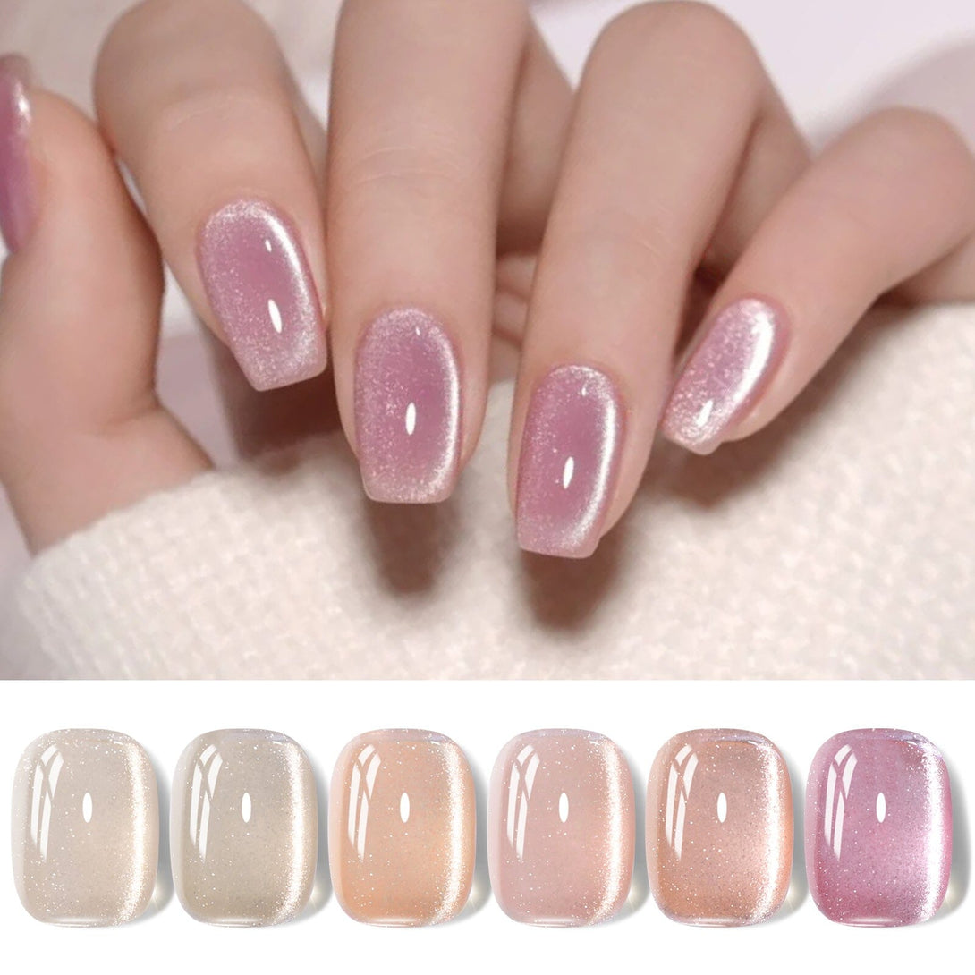 6 Colors Jelly Pink Snowlight Cat Magnetic Gel Polish Set 7ml Gel Nail Polish BORN PRETTY 