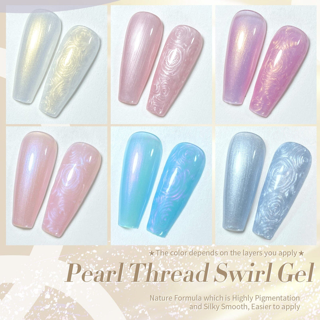 6 Colors Pearl Thread Swirl Gel Polish 7ml Gel Nail Polish BORN PRETTY 