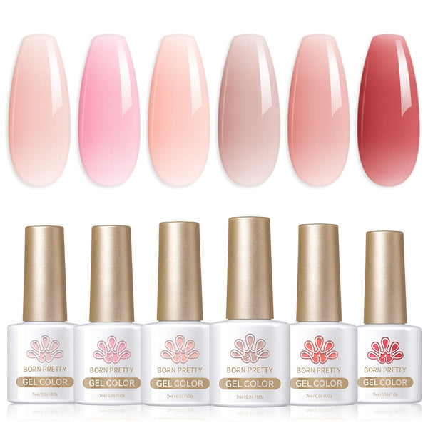 6 Colors Jelly Rose Series Gel Polish Set 7ml Gel Nail Polish BORN PRETTY 