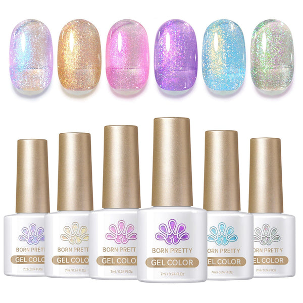 6 Colors Jelly Gel Set Pearl Eif 7ml Gel Nail Polish BORN PRETTY 