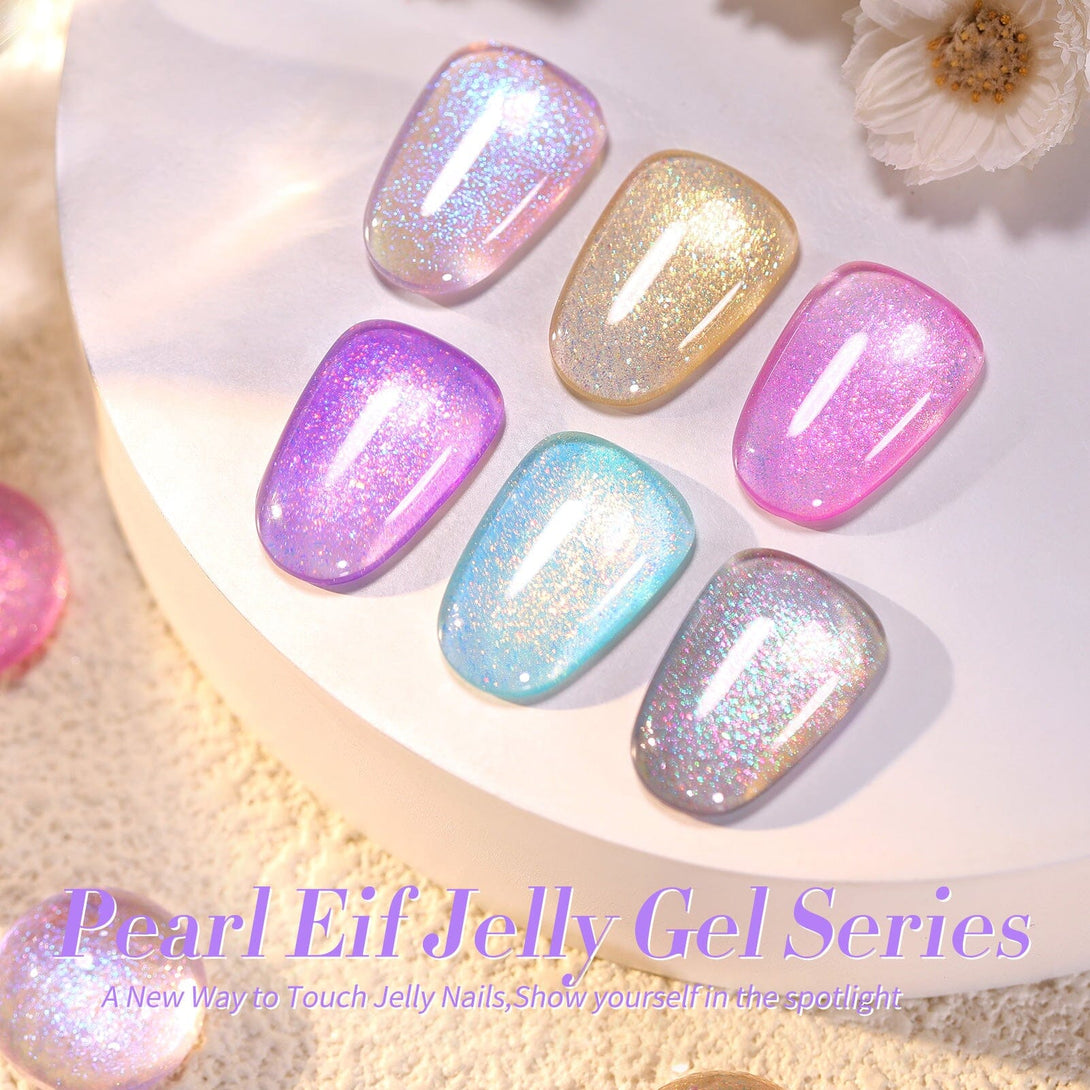 6 Colors Jelly Gel Set Pearl Eif 7ml Gel Nail Polish BORN PRETTY 