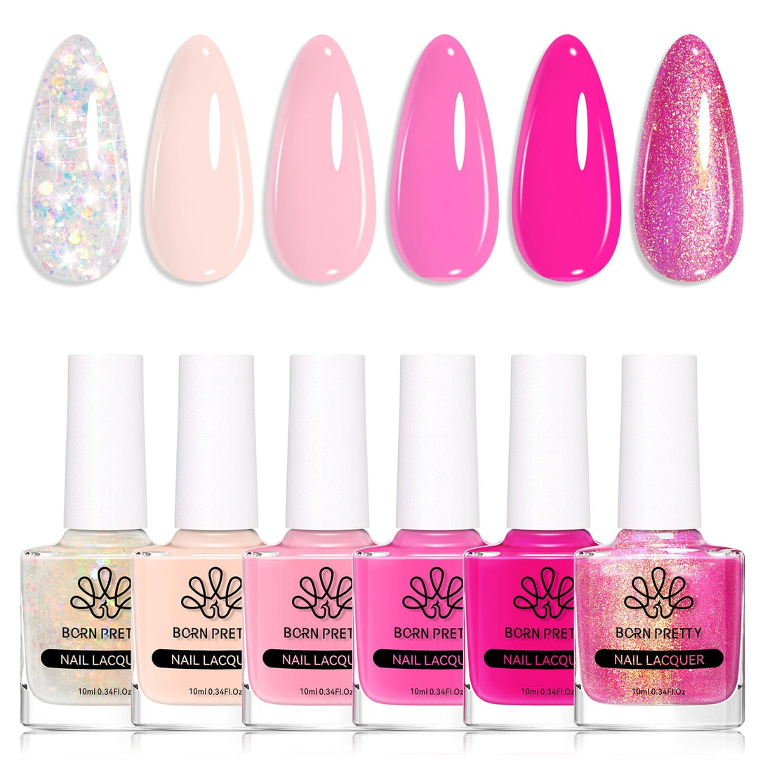 6 Colors Pink Nail Polish Set 10ml Nail Polish BORN PRETTY 