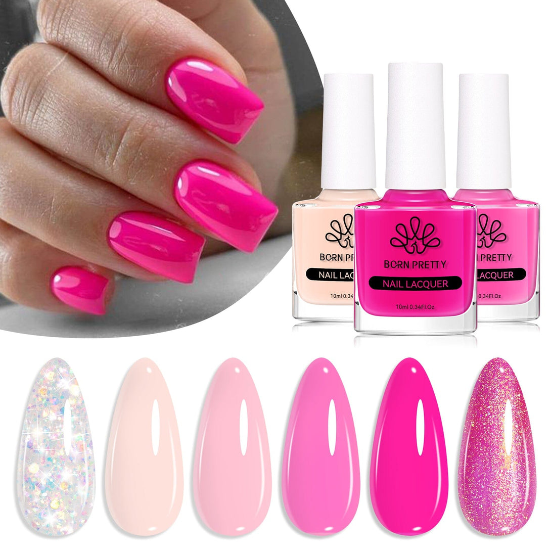 6 Colors Pink Nail Polish Set 10ml Nail Polish BORN PRETTY 