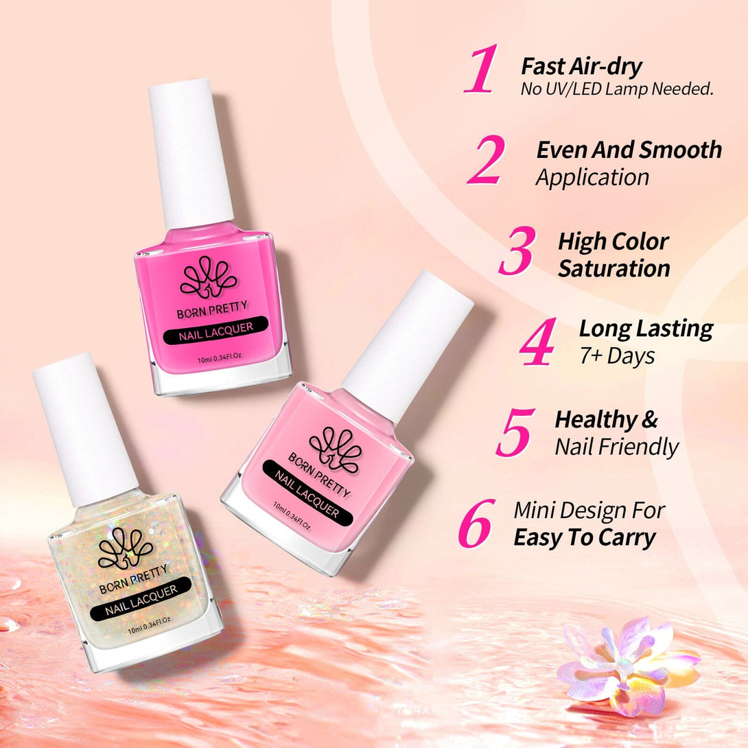 6 Colors Pink Nail Polish Set 10ml Nail Polish BORN PRETTY 