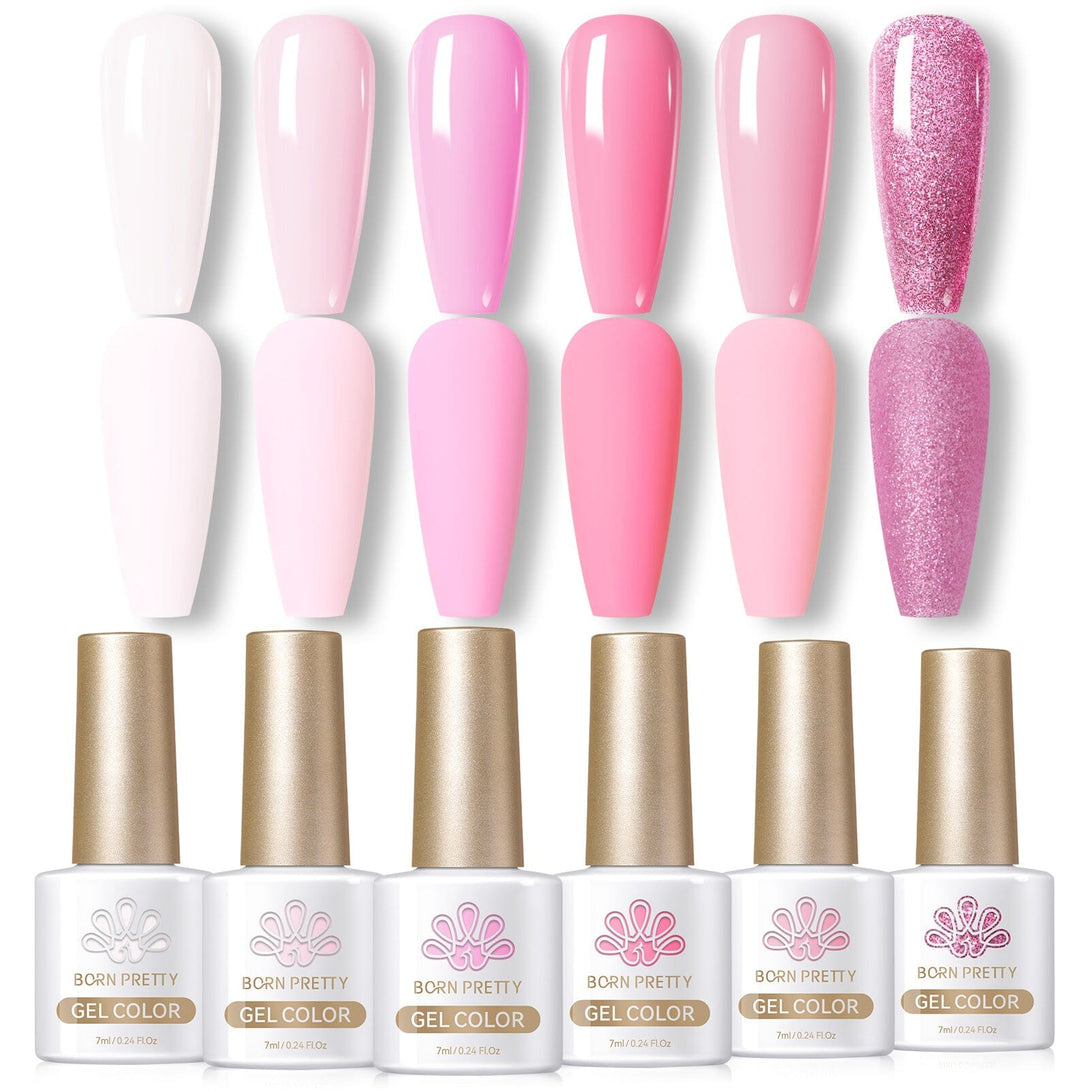 6 Colors Gel Polish Set Pink Baby 7ml Kits & Bundles BORN PRETTY 