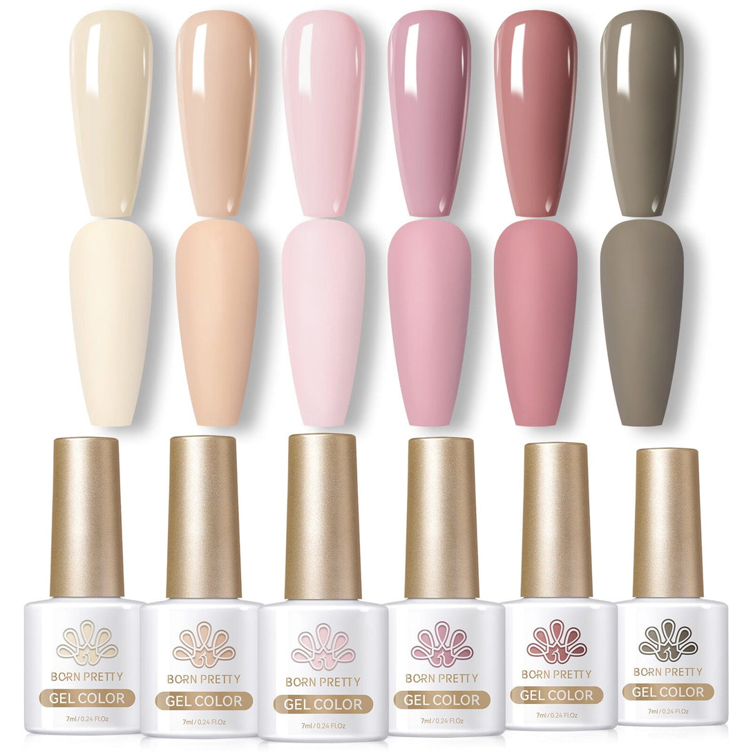 6 Colors Gel Polish Set Nude Pink 7ml Gel Nail Polish BORN PRETTY 