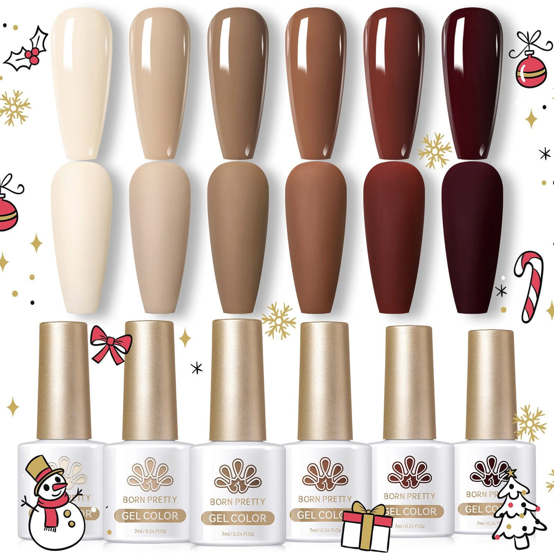 6 Colors Color Gel Series Coffee Latte 7ml Gel Nail Polish BORN PRETTY 