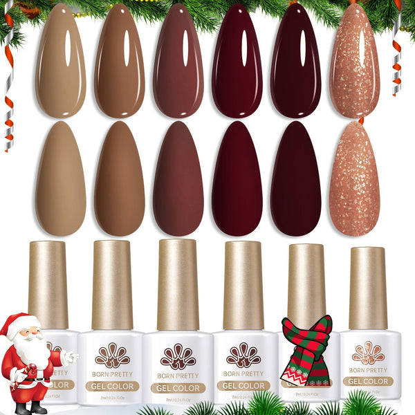 6 Colors Color Gel Series Caramel Coco 7ml Gel Nail Polish BORN PRETTY 