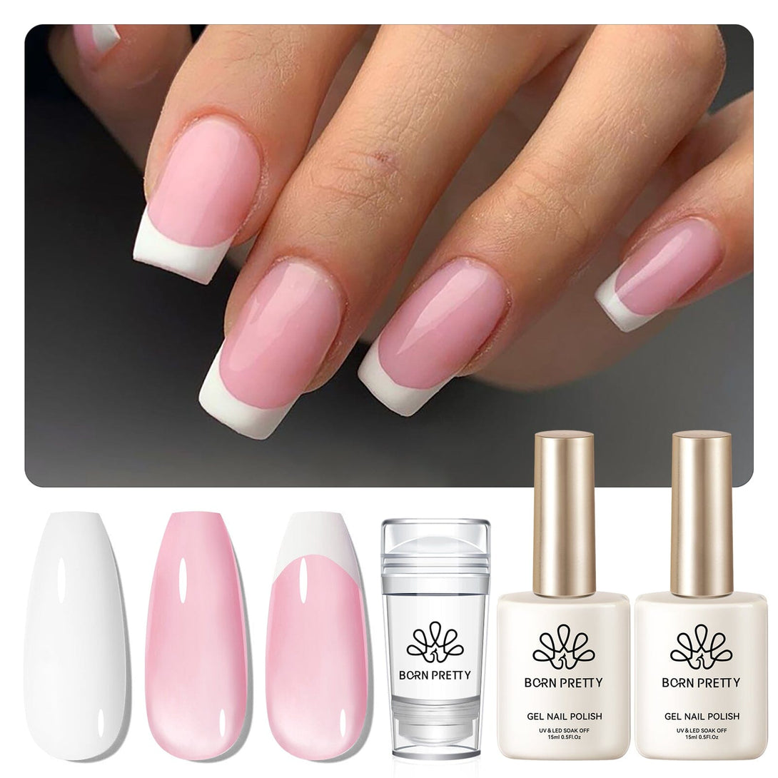 3pcs French Nails Kit #02 Gel Nail Polish BORN PRETTY 