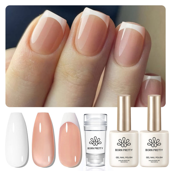 3pcs French Nails Kit #04 Gel Nail Polish BORN PRETTY 