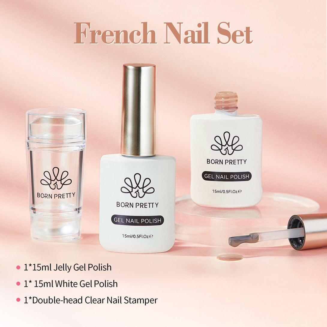 3pcs French Nails Kit #04 Gel Nail Polish BORN PRETTY 