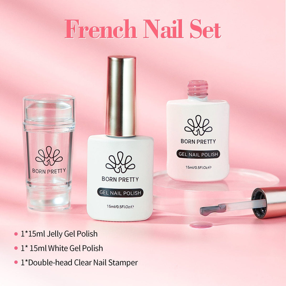 3pcs French Nails Kit #05 Gel Nail Polish BORN PRETTY 