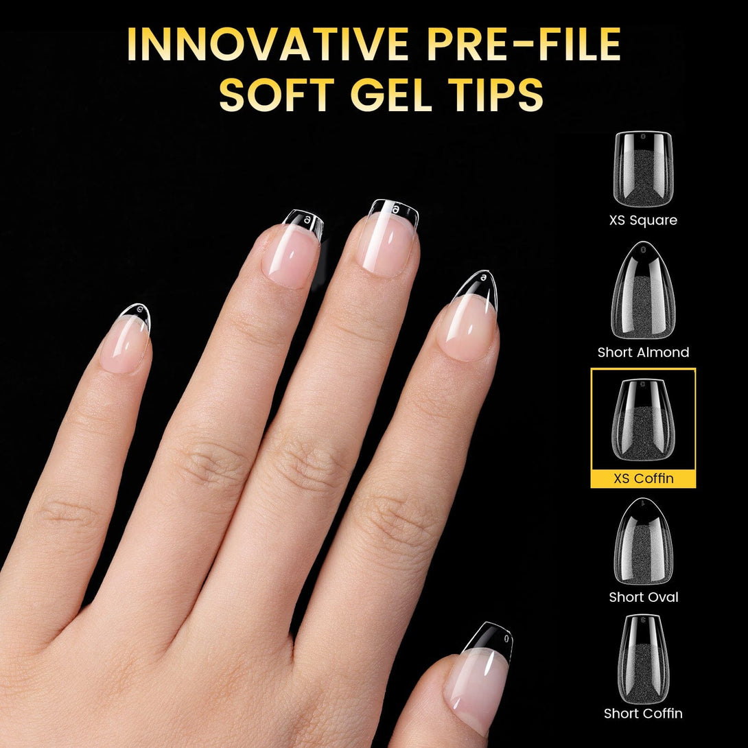 Pre-file Nail Tips-XS Coffin 288pcs 12 Sizes Tools & Accessories BORN PRETTY 