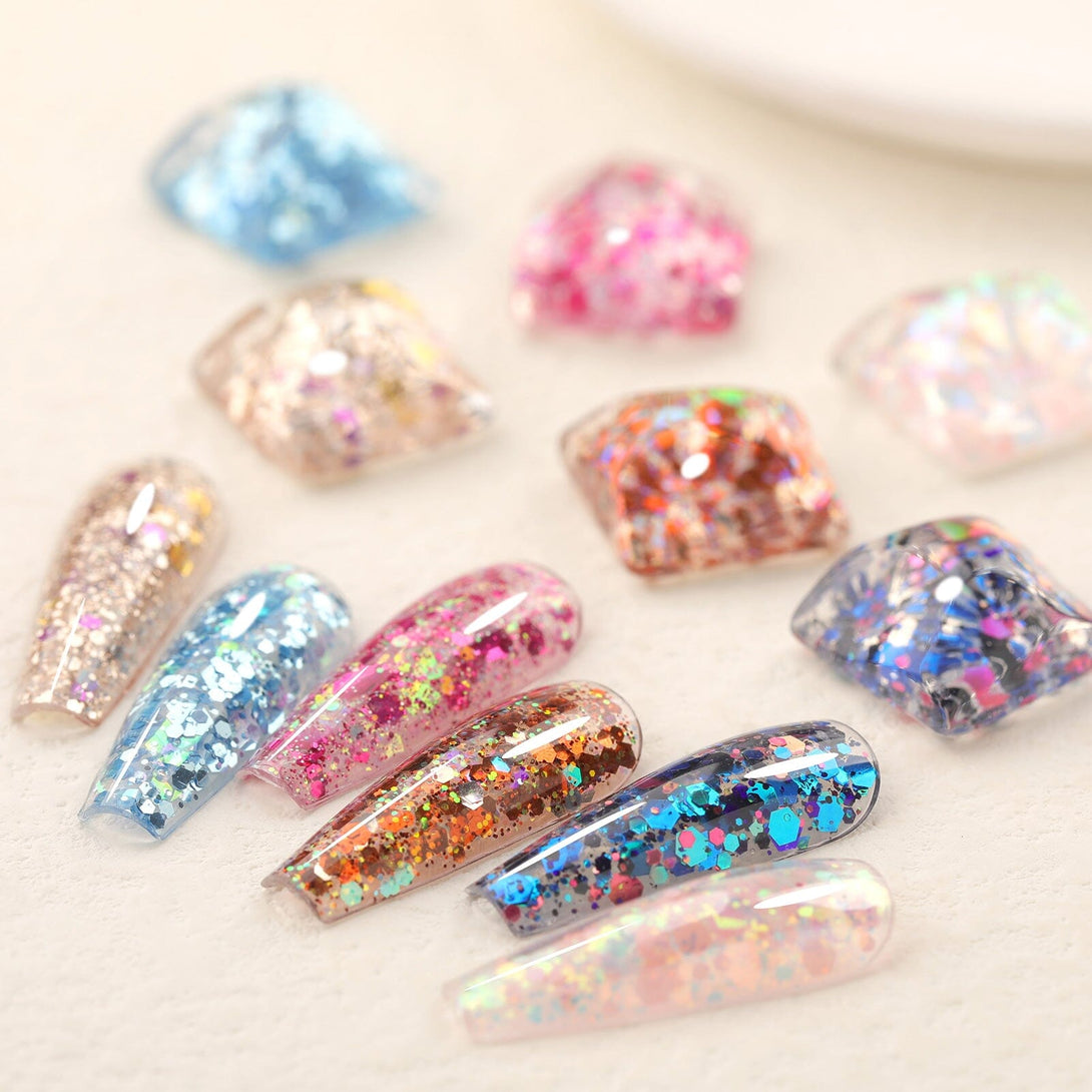 6 Colors Glitter Sequins Gel Polish Set Fireworks Series 7ml Gel Nail Polish BORN PRETTY 