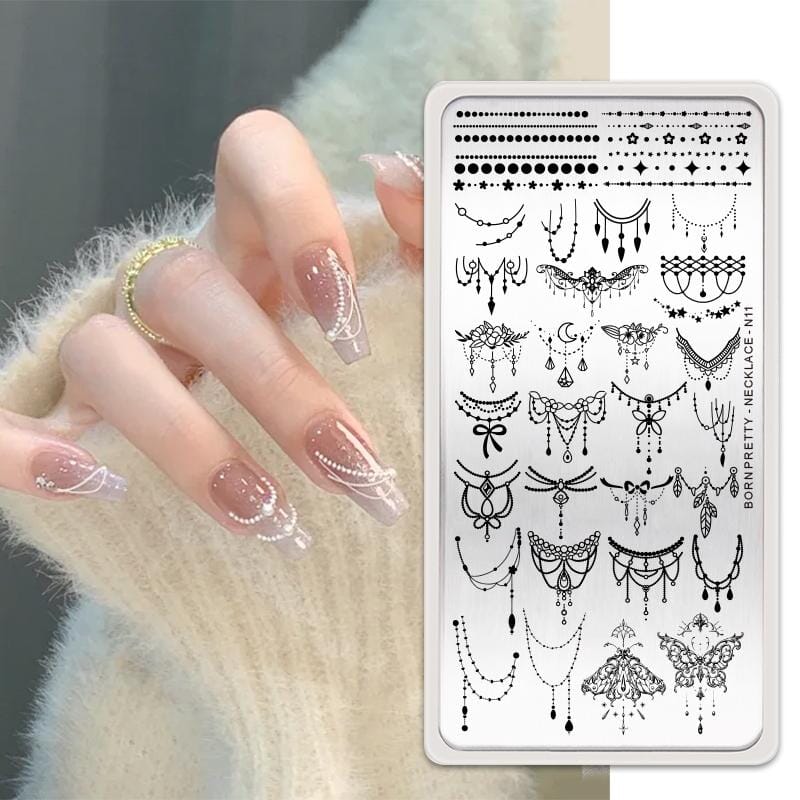 Rectangle Nail Stamping Plates Stamping Nail BORN PRETTY N11 