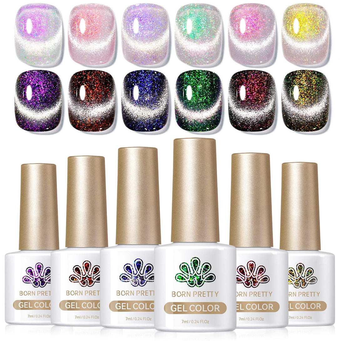 6 Colors Aurora Fairy Cat Magnetic Gel 7ml Gel Nail Polish BORN PRETTY 