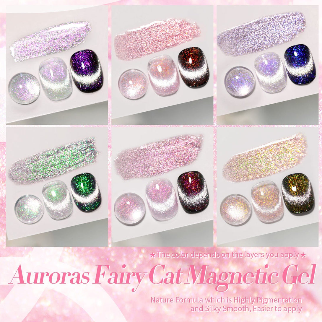 6 Colors Aurora Fairy Cat Magnetic Gel 7ml Gel Nail Polish BORN PRETTY 