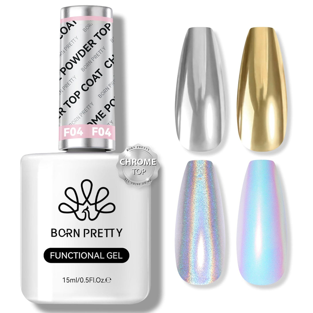 15ml Chrome Powder Top Coat Gel Nail Polish BORN PRETTY 