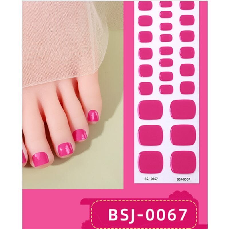 32 Tips Semi Cured Toenail Wraps BSJ-0067 Nail Sticker BORN PRETTY 