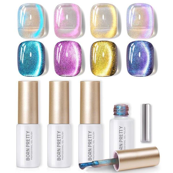 4 Colors Auroras Cat Magnetic Gel Polish Set 5ml with Magnetic Stick