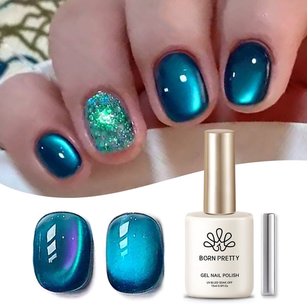 Sea Blue Cat Magnetic Gel Polish 15ml Gel Nail Polish BORN PRETTY 