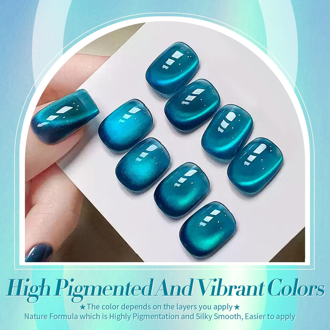 Sea Blue Cat Magnetic Gel Polish 15ml Gel Nail Polish BORN PRETTY 